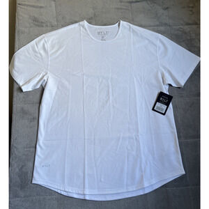 BYLT Basics T Shirt Mens XXL White Drop-Cut Signature Curve Hem Athletic NEW